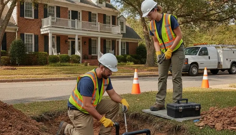Virginia Beach, VA plumber repairing a leaking pipe for a residential plumbing service call