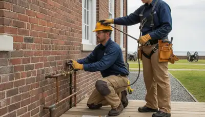 Virginia Beach, VA plumber repairing a plumbing issue for a local residential service call