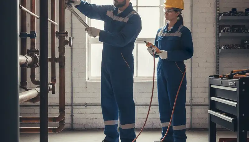 Virginia Beach plumber repairing a home pipe on a plumbing repair service call