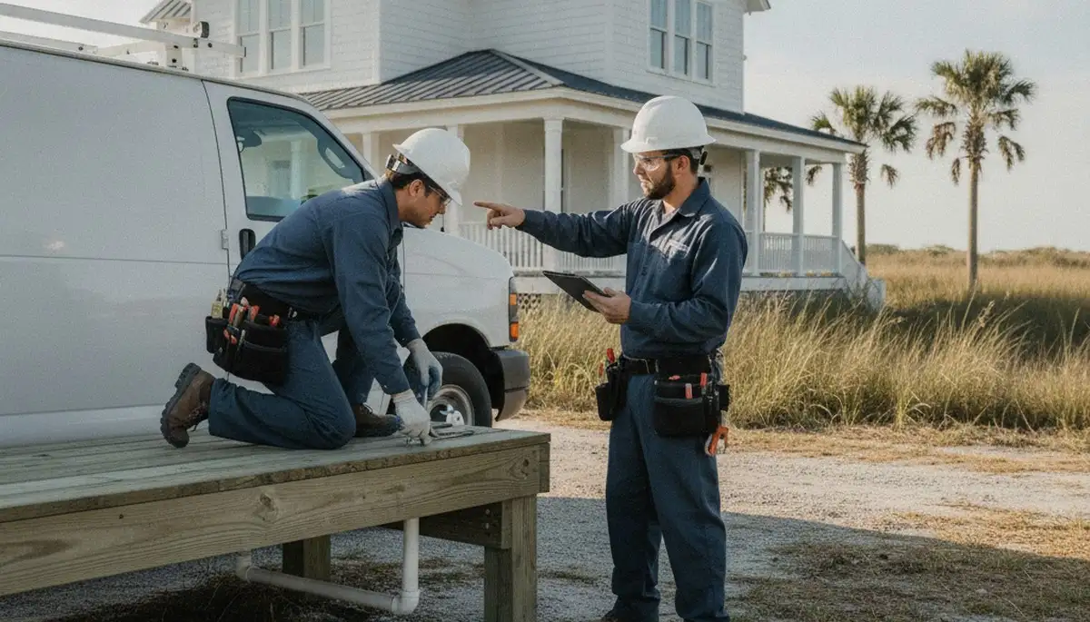 Virginia Beach, VA plumber repairing a plumbing issue for a local home or business