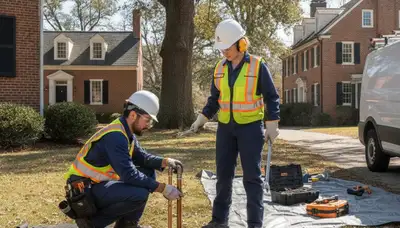 Plumber repairing pipe in Virginia Beach, VA for a plumbing repair service