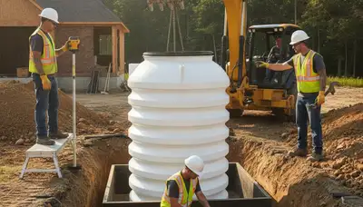 Virginia Beach, VA plumber installing septic tank system for residential service