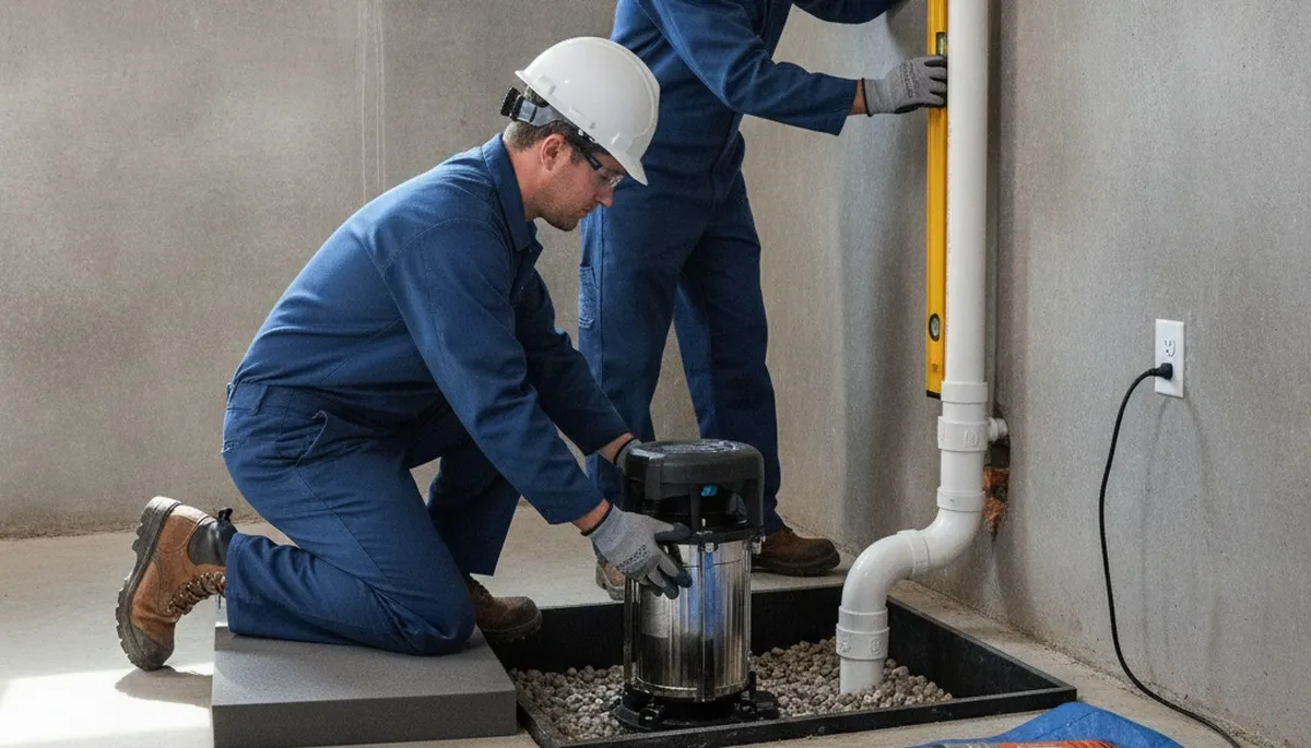 Sump pump installation service in Virginia Beach, VA for home flood protection