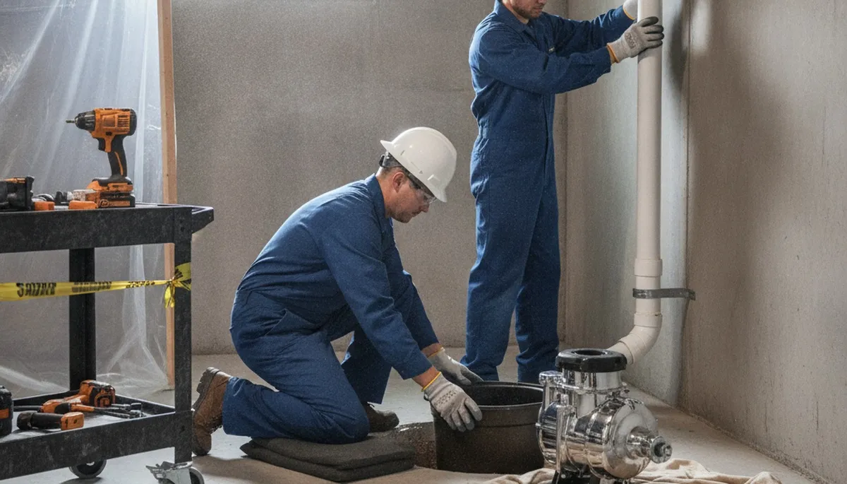Sump pump installation for Virginia Beach, VA home flood protection by On Call Plumbers